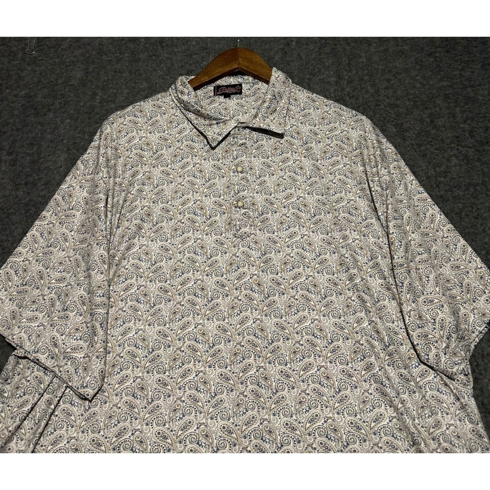 Rafter c polo shirt mens paisley print mens size 3XL pearl snap performance